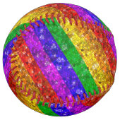 グリッターレインボーフラッグ婚姻平等ゲイプライド ソフトボール (正面左)