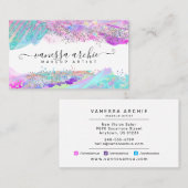 グリッターレインボーホログラフィックブラシストローク 名刺 (正面/裏面)