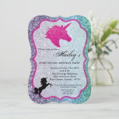 グリッターレインボーユニコーンスウィート16誕生日招待状 招待状 (スタンド正面)