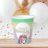 グリッターレインボーユニコーン魔法 紙コップ