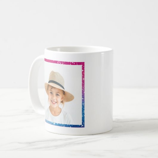 グリッターレインボーラブユーおばあちゃんモダン写真 コーヒーマグカップ (正面左)