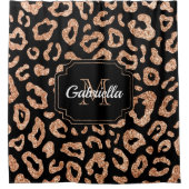 グリッターレオパードプリント シャワーカーテン (正面)