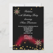 グリッターレッドハイヒールブラックバースデーパーティー 招待状 (裏面)