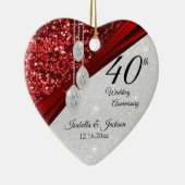 グリッターレッドルビーとダイヤモンド40周年記念💕 セラミックオーナメント (右)