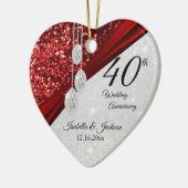 グリッターレッドルビーとダイヤモンド40周年記念💕 セラミックオーナメント (左)