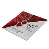 ⭐グリッターレッドルビー40周年記念💕記念 タイル (側面)