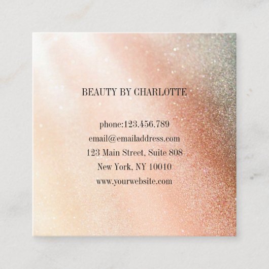 グリッターロイヤリティ10爪、 ネイルが名刺を点滅 スクエア名刺 (正面)