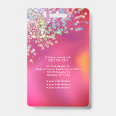 グリッターロゴテンプレート従業員の写真名ナースID バッジ (裏面)