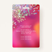 グリッターロゴテンプレート従業員の写真名ナースID バッジ (裏面)