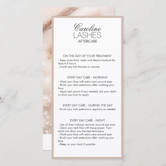 グリッターロングラッシュアフターケアベージュクリーム サンキューカード (正面/裏面)