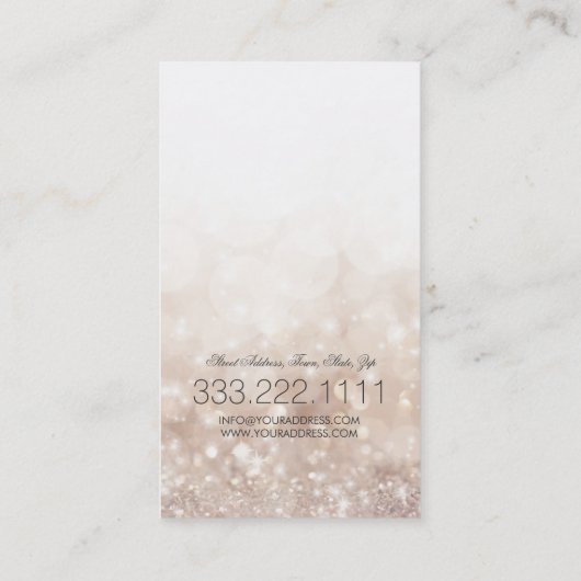 グリッターロングラッシュクローズドアイベージュクリームカード 名刺 (裏面)