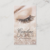 グリッターロングラッシュクローズドアイベージュクリームカード 名刺 (正面)