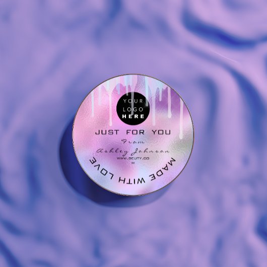 グリッターロ感謝していゴホログラフメタルピンクパープル ラウンドシール