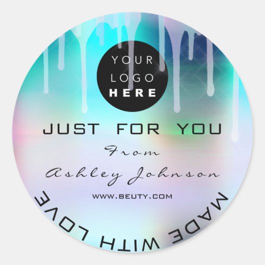 グリッターロ感謝していゴホログラフメタルピンク海 ラウンドシール (正面)