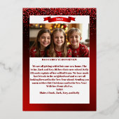 グリッターワンダーランドフォイルホリデークリスマスカード 箔シーズンカード (裏面)