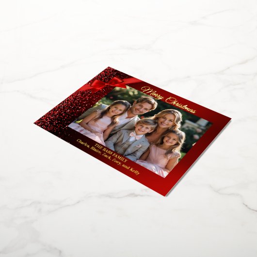 グリッターワンダーランドフォイルホリデーフォトポストカード 箔シーズンポストカード (回転した状態)