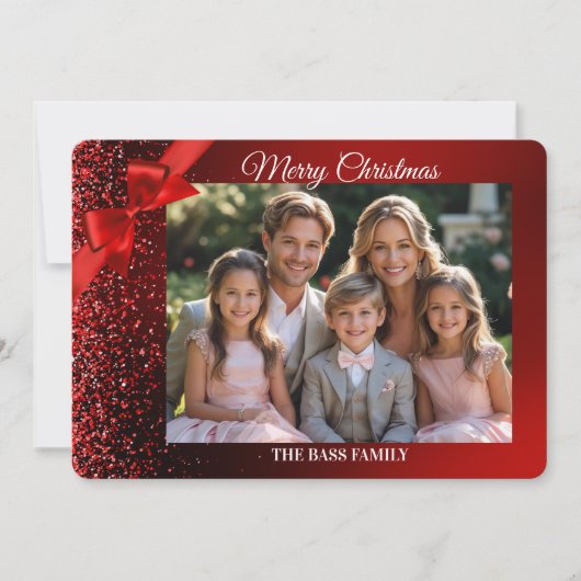 グリッターワンダーランドランドスケープフォトホリデーカード シーズンカード (正面)