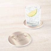 グリッターワールドマップトラベルモノグラム コースター (側面)