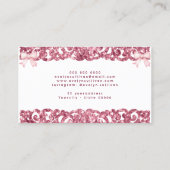 グリッターヴィンテージ枠ピンクボウ名刺 名刺 (裏面)