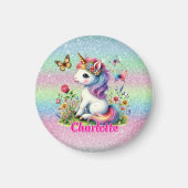 グリッター一角草花 マグネット (正面)