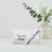 グリッター上のフルートフェイクト文字 名刺 (スタンド正面)