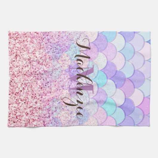 グリッター人魚 キッチンタオル (横)
