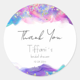 グリッター付き ファン インク ブライダル シャワー ラウンドシール