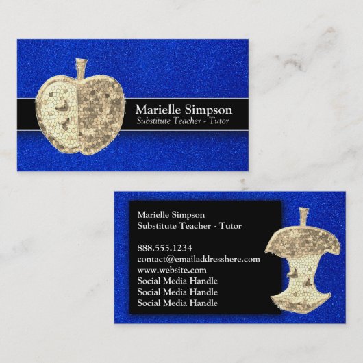 グリッター代用幼稚園先生教授 名刺 (正面/裏面)