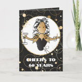 グリッター任意の年齢エスニック60誕生日カード カード (正面)