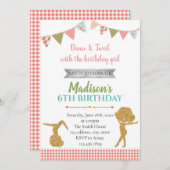 グリッター体操の誕生日パーティーの招待 招待状 (正面/裏面)