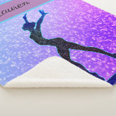 グリッター体操ビームブルーと紫 シェルパブランケット (3/4)