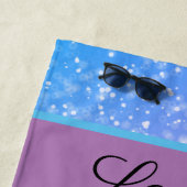 グリッター体操ビームブルーと紫 ビーチタオル (インサイチュ)