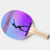 グリッター体操ビームブルーと紫 卓球ラケット (横)