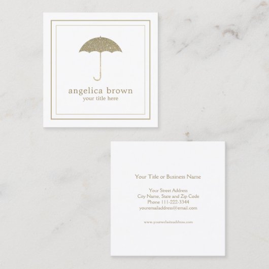 グリッター傘フェイク名刺 スクエア名刺 (正面/裏面)