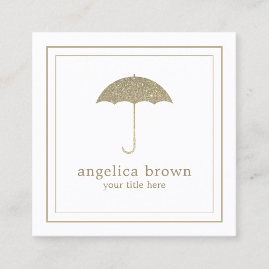 グリッター傘フェイク名刺 スクエア名刺 (正面)