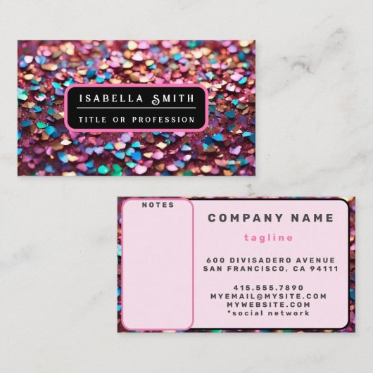 グリッター光トレンディーホログラフィックコレクション 名刺 (正面/裏面)