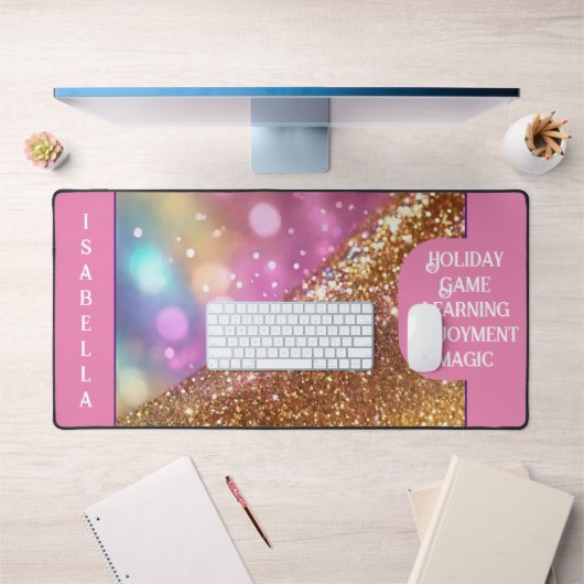 グリッター光ホログラフィ人気があるック収集 デスクマット (オフィス1)
