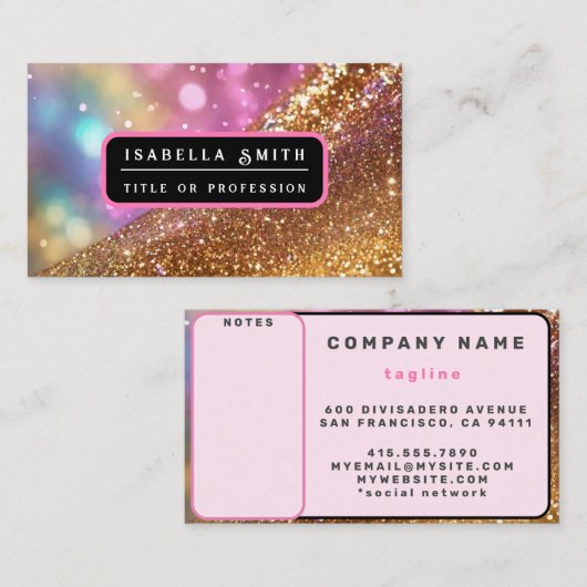グリッター光ホログラフィ人気があるック収集 名刺 (正面/裏面)
