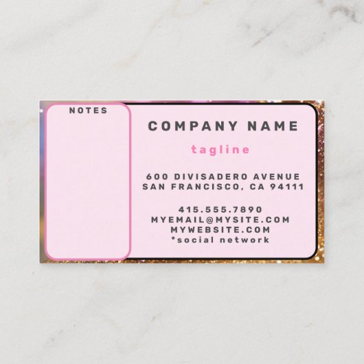 グリッター光ホログラフィ人気があるック収集 名刺 (裏面)