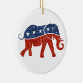 グリッター共和党の象 セラミックオーナメント (右)