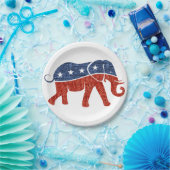 グリッター共和党ゾウ紙プレート ペーパープレート (パーティー)