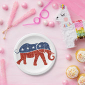 グリッター共和党ゾウ紙プレート ペーパープレート (パーティー)