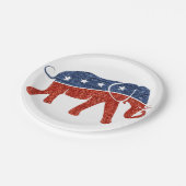 グリッター共和党ゾウ紙プレート ペーパープレート (アングル)