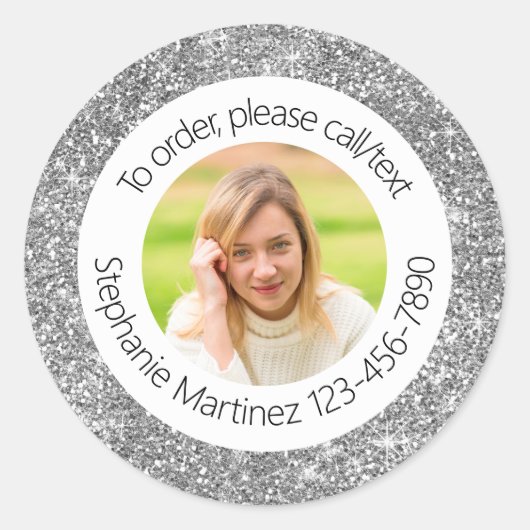 グリッター写真広告のビジネス販売マーケティング ラウンドシール (正面)