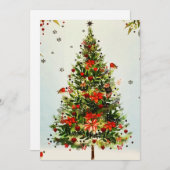 グリッター冬の鹿の森バラフローラ水彩 案内状 (正面/裏面)