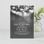 グリッター列灯ヴィンテージブライダルシャワー 招待状 (スタンド正面)