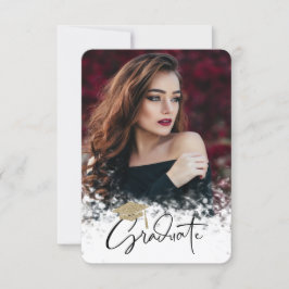 グリッター卒業キャップ写真卒業パーティー 招待状