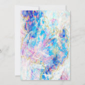 グリッター卒業キャップ、シルバードリップ、オパール、ネイビーブルー 招待状 (裏面)