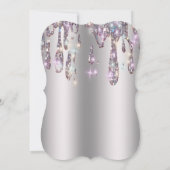 グリッター卒業キャップ、ドリップス卒業 招待状 (裏面)