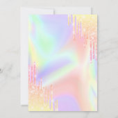 グリッター卒業キャップ、バラ金ゴールドドリップ、ネイビーブルー 招待状 (裏面)